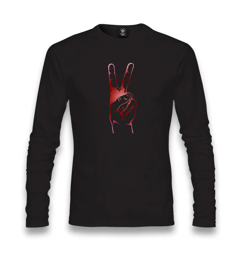 Victory Sign Unisex Black Longsleeve - Premium  from W.E.N.S. WIND - Just 7990! Shop now at W.E.N.S. WIND