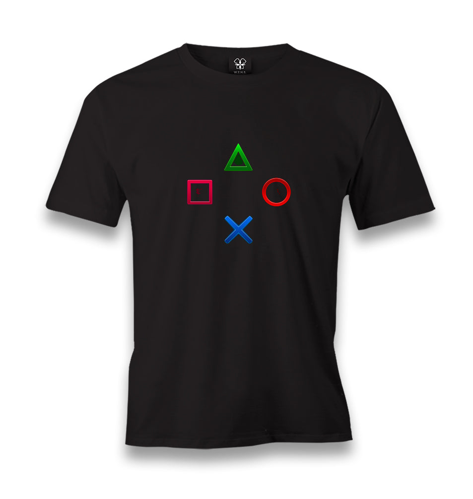 Play Buttons Men's Black Tshirt - Premium  from W.E.N.S. WIND - Just 6490! Shop now at W.E.N.S. WIND