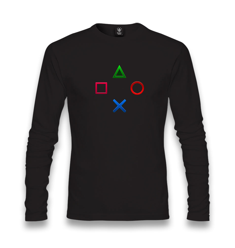 Play Buttons Unisex Black Longsleeve - Premium  from W.E.N.S. WIND - Just 7990! Shop now at W.E.N.S. WIND