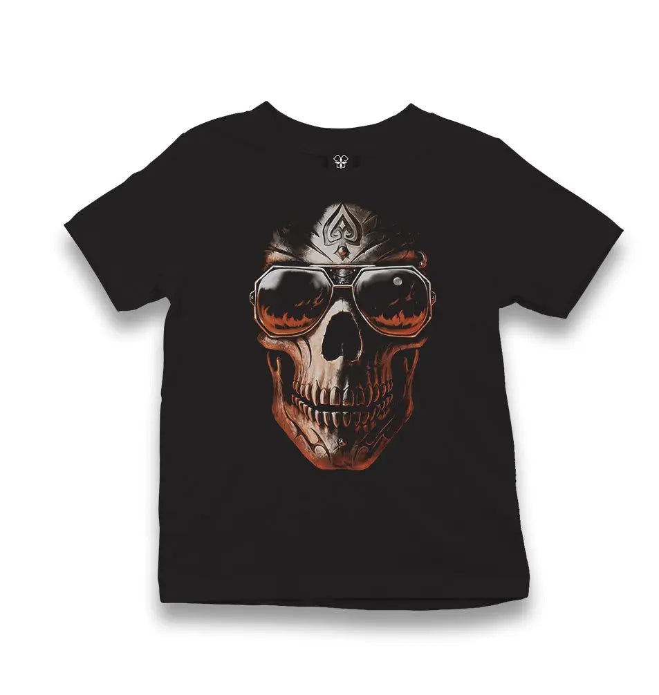 Skull - Fiery Look of Death Kid's Black T-shirt - Premium  from W.E.N.S. WIND - Just 5990! Shop now at W.E.N.S. WIND