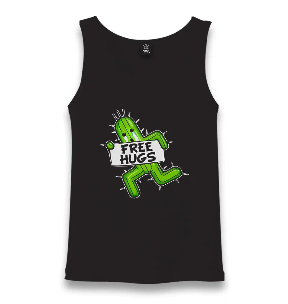 Free Hugs Unisex Black Tank Top - Premium  from W.E.N.S. WIND - Just 6490! Shop now at W.E.N.S. WIND