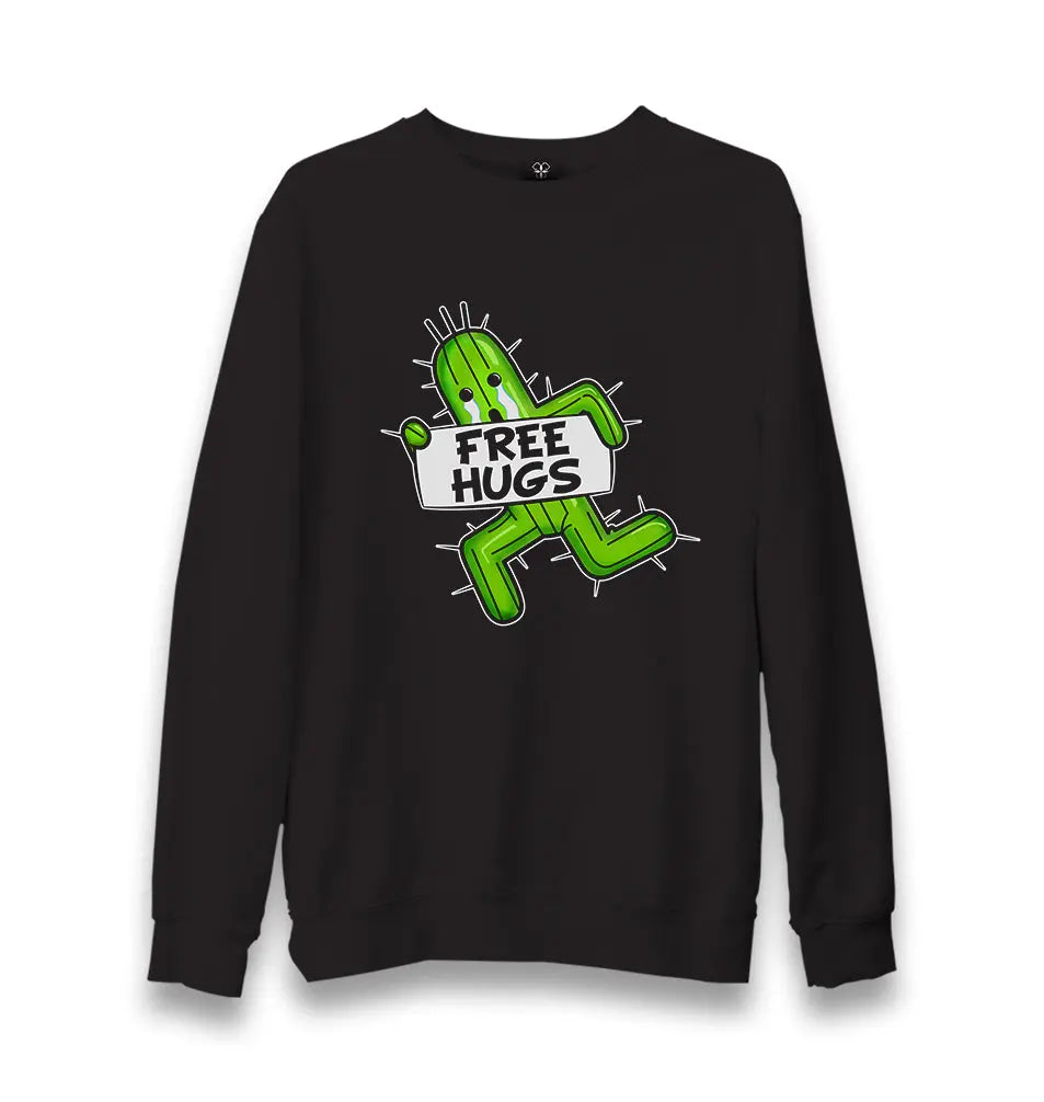 Free Hugs Unisex Black Sweatshirt - Premium  from W.E.N.S. WIND - Just 10990! Shop now at W.E.N.S. WIND