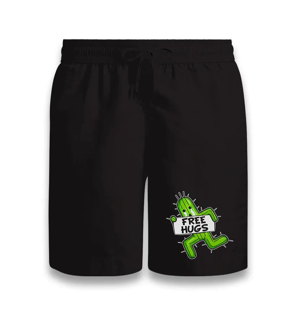 Free Hugs Black Shorts - Premium  from W.E.N.S. WIND - Just 7990! Shop now at W.E.N.S. WIND