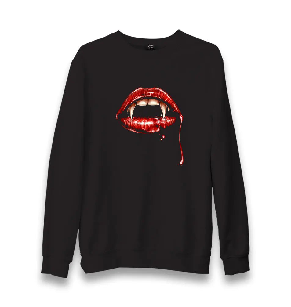 Vampire - Bloody Beauty Unisex Black Sweatshirt - Premium  from W.E.N.S. WIND - Just 10990! Shop now at W.E.N.S. WIND