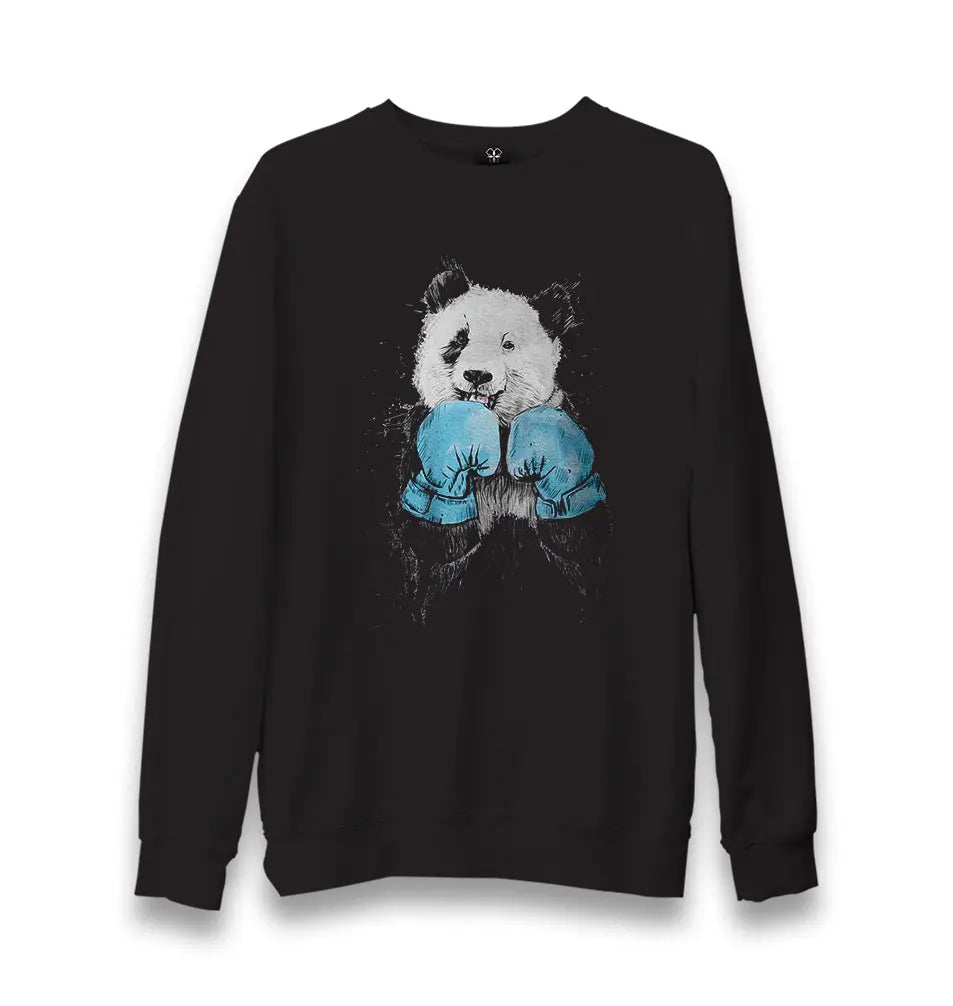 Panda - Boxing Unisex Black Sweatshirt - Premium  from W.E.N.S. WIND - Just 10990! Shop now at W.E.N.S. WIND