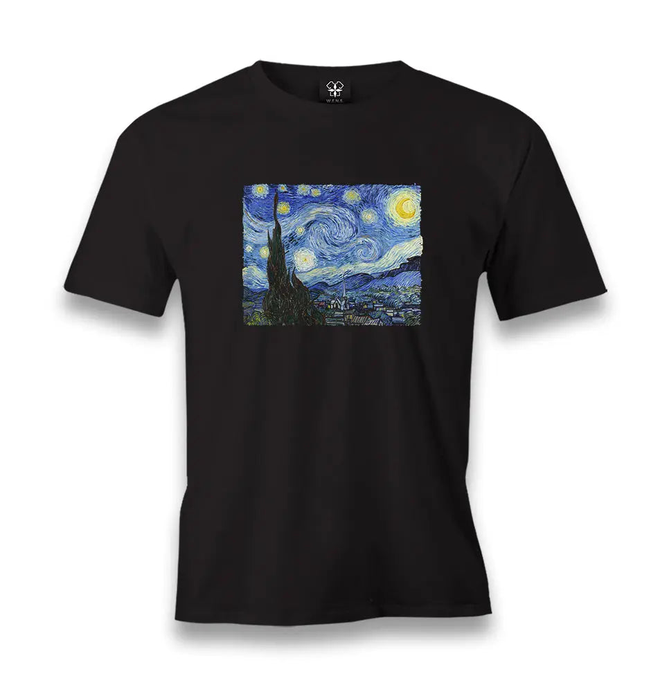 Van Gogh - Starry Night Men's Black Tshirt - Premium  from W.E.N.S. WIND - Just 6490! Shop now at W.E.N.S. WIND