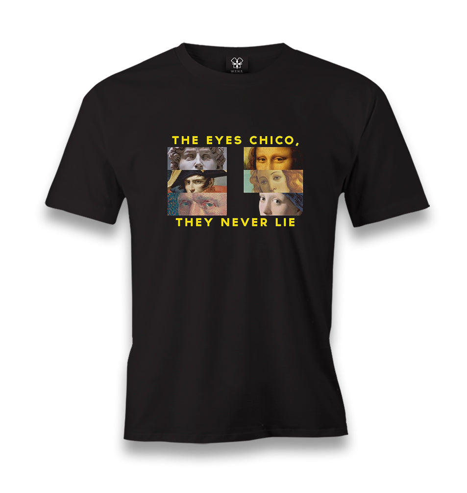 The Eyes Never Lie Men's Black Tshirt - Premium  from W.E.N.S. WIND - Just 6490! Shop now at W.E.N.S. WIND