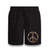 Floral Butterfly Birds Peace Symbol Black Shorts - Premium  from W.E.N.S. WIND - Just 7990! Shop now at W.E.N.S. WIND