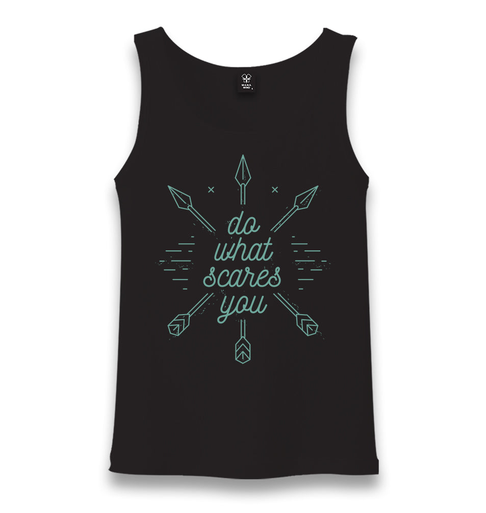 Do What Scares You Unisex Black Tank Top - Premium  from W.E.N.S. WIND - Just 6490! Shop now at W.E.N.S. WIND