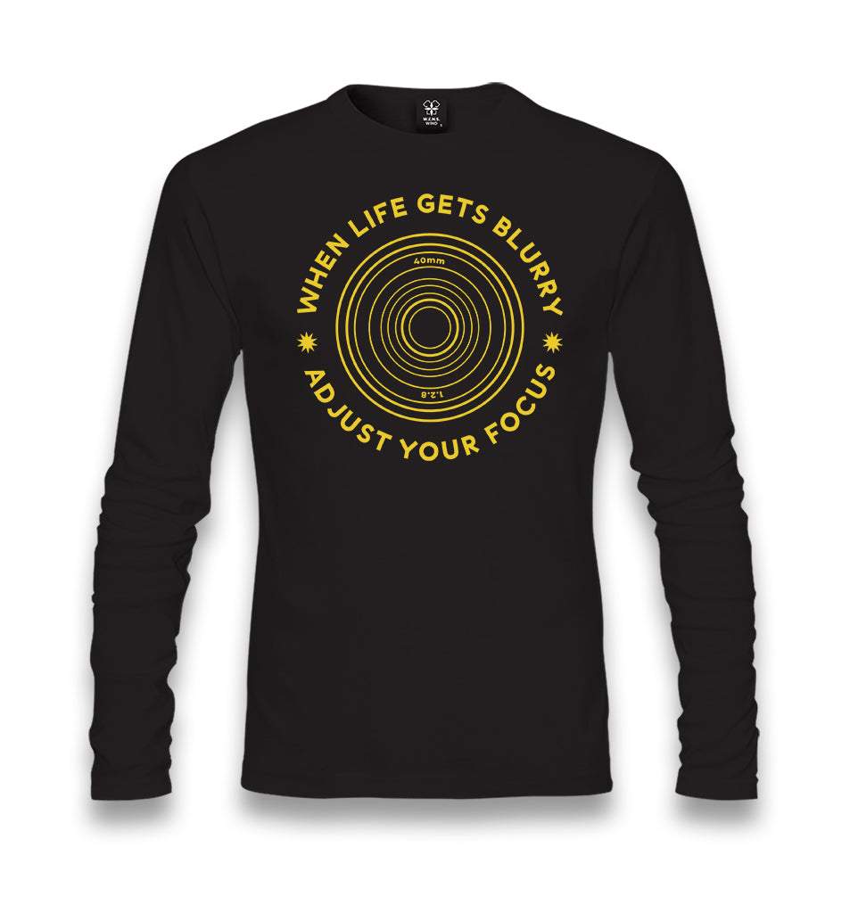 When Life Gets Blurry Adjust Your Focus Unisex Black Longsleeve - Premium  from W.E.N.S. WIND - Just 7990! Shop now at W.E.N.S. WIND