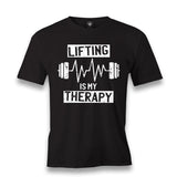 Lifting is My Theraphy Men's Black Tshirt - Premium  from W.E.N.S. WIND - Just 6490! Shop now at W.E.N.S. WIND