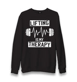 Lifting is My Theraphy Unisex Black Sweatshirt - Premium  from W.E.N.S. WIND - Just 10990! Shop now at W.E.N.S. WIND