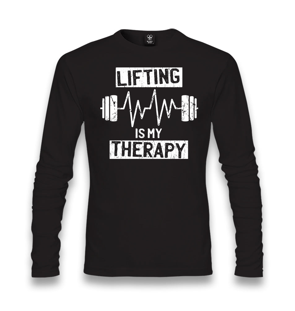 Lifting is My Theraphy Unisex Black Longsleeve - Premium  from W.E.N.S. WIND - Just 7990! Shop now at W.E.N.S. WIND