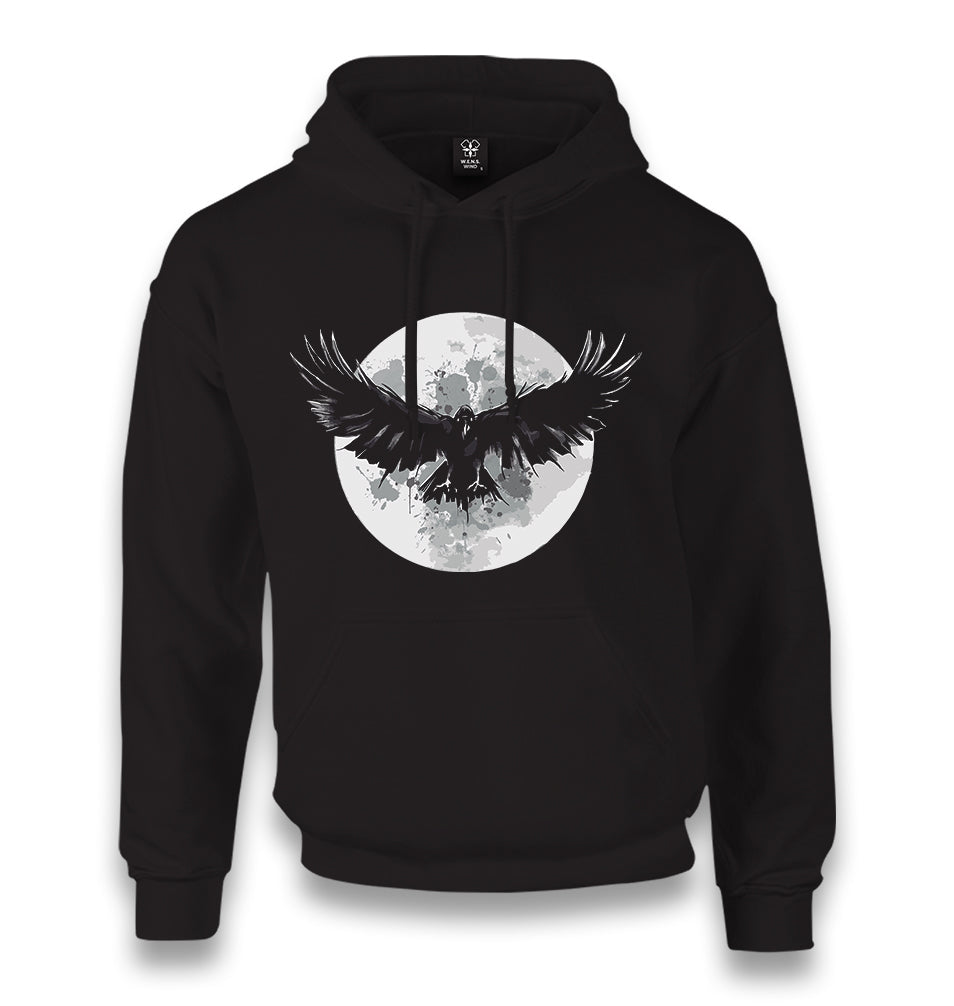 Raven Bird Wings and Moon Unisex Black Hoodie - Premium  from W.E.N.S. WIND - Just 11990! Shop now at W.E.N.S. WIND