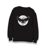 Raven Bird Wings and Moon Kid's Black Sweatshirt - Premium  from W.E.N.S. WIND - Just 7990! Shop now at W.E.N.S. WIND