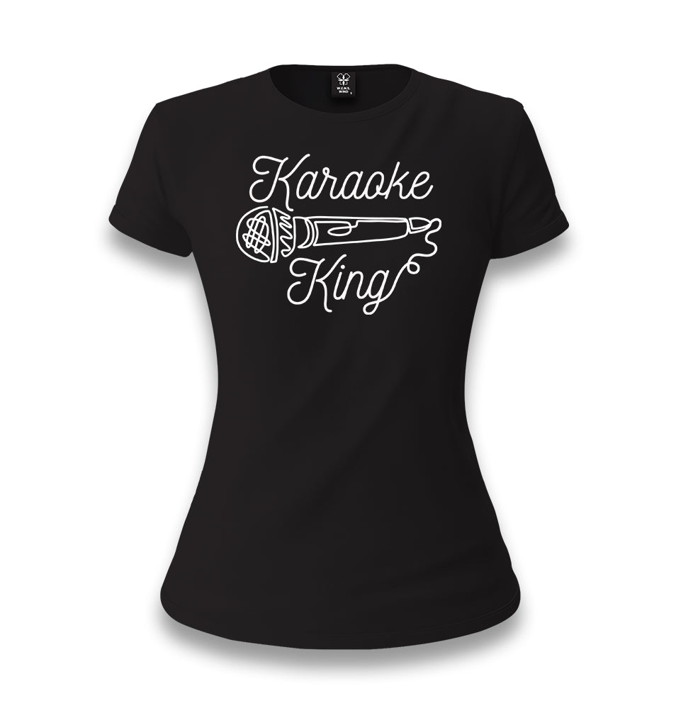 Microphone Karaoke King Women's Black T-shirt - Premium  from W.E.N.S. WIND - Just 6490! Shop now at W.E.N.S. WIND
