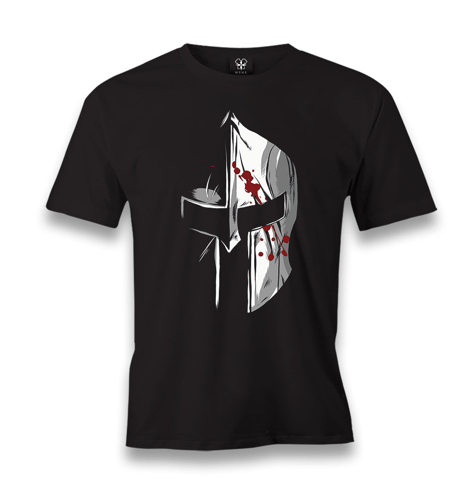 Spartan Warrior Helmet Men's Black Tshirt - Premium  from W.E.N.S. WIND - Just 6490! Shop now at W.E.N.S. WIND