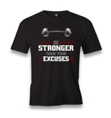 Be Stronger Than Your Excuses Men's Black Tshirt - Premium  from W.E.N.S. WIND - Just 6490! Shop now at W.E.N.S. WIND