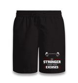 Be Stronger Than Your Excuses Black Shorts - Premium  from W.E.N.S. WIND - Just 7990! Shop now at W.E.N.S. WIND