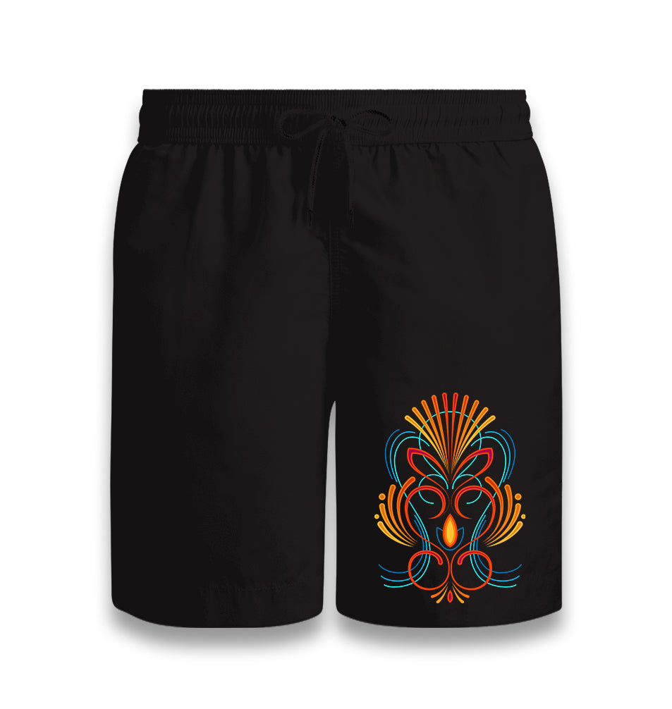 Abstract Colorful Tattoo Black Shorts - Premium  from W.E.N.S. WIND - Just 7990! Shop now at W.E.N.S. WIND