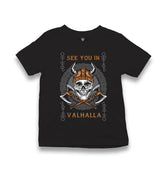 Viking Skull See You in Valhalla Kid's Black T-shirt - Premium  from W.E.N.S. WIND - Just 5990! Shop now at W.E.N.S. WIND