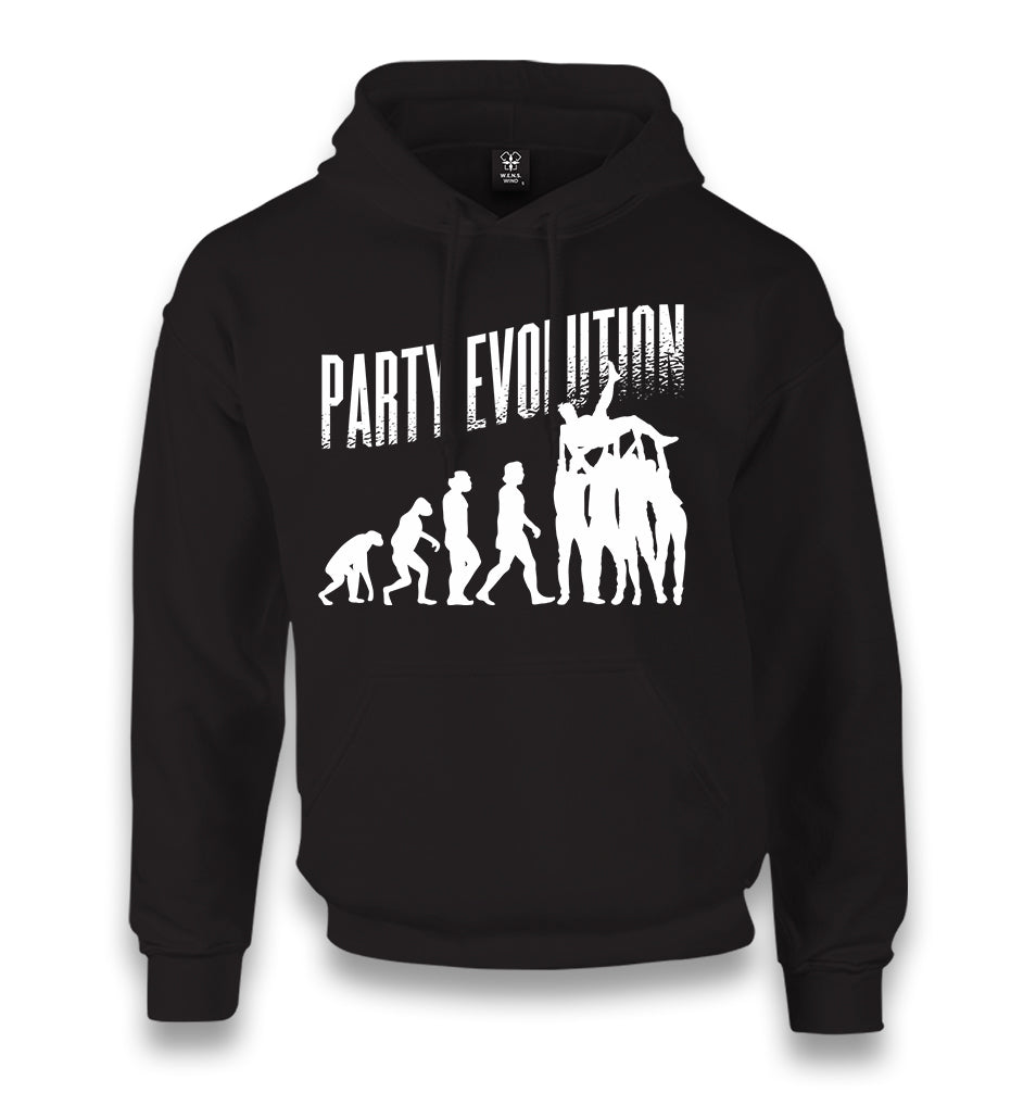 Party Evolution Unisex Black Hoodie - Premium  from W.E.N.S. WIND - Just 11990! Shop now at W.E.N.S. WIND