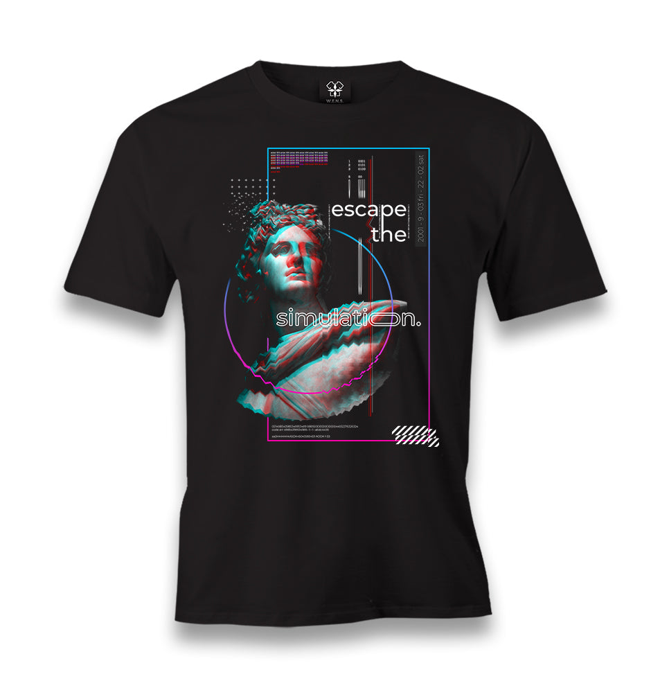 Escape The Simulation Men's Black Tshirt - Premium  from W.E.N.S. WIND - Just 6490! Shop now at W.E.N.S. WIND