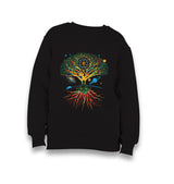 Yoga Galaxy Tree Roots Planets Kid's Black Sweatshirt - Premium  from W.E.N.S. WIND - Just 7990! Shop now at W.E.N.S. WIND