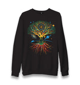 Yoga Galaxy Tree Roots Planets Unisex Black Sweatshirt - Premium  from W.E.N.S. WIND - Just 10990! Shop now at W.E.N.S. WIND