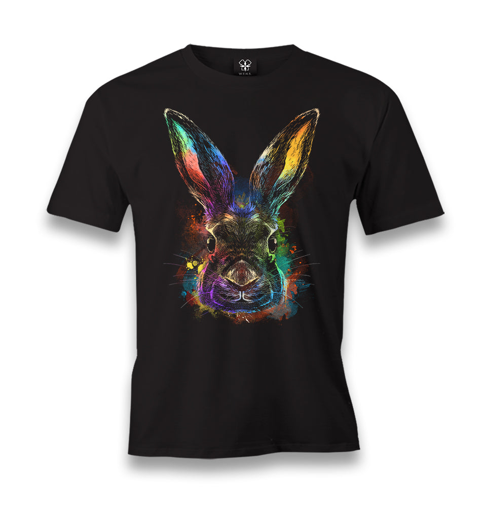 Colorful Bunny Rabbit Men's Black Tshirt - Premium  from W.E.N.S. WIND - Just 6490! Shop now at W.E.N.S. WIND