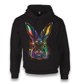 Colorful Bunny Rabbit Unisex Black Hoodie - Premium  from W.E.N.S. WIND - Just 11990! Shop now at W.E.N.S. WIND