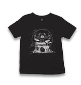 Da Vinci Man Drum Playing Kid's Black T-shirt - Premium  from W.E.N.S. WIND - Just 5990! Shop now at W.E.N.S. WIND