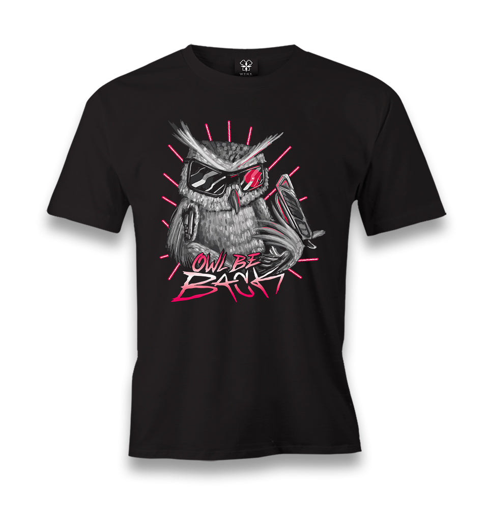 Owl Be Back Men's Black Tshirt - Premium  from W.E.N.S. WIND - Just 6490! Shop now at W.E.N.S. WIND