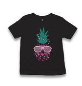 Flamingo Pineapple with Sunglasses Kid's Black T-shirt - Premium  from W.E.N.S. WIND - Just 5990! Shop now at W.E.N.S. WIND