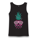 Flamingo Pineapple with Sunglasses Unisex Black Tank Top - Premium  from W.E.N.S. WIND - Just 6490! Shop now at W.E.N.S. WIND