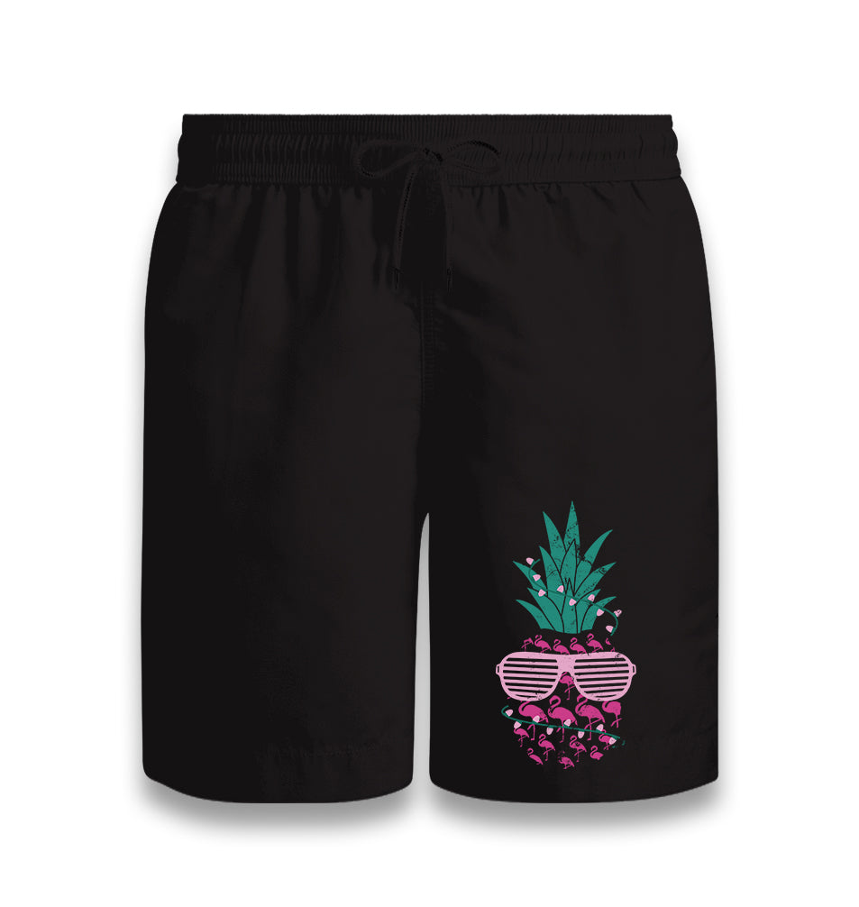 Flamingo Pineapple with Sunglasses Black Shorts - Premium  from W.E.N.S. WIND - Just 7990! Shop now at W.E.N.S. WIND
