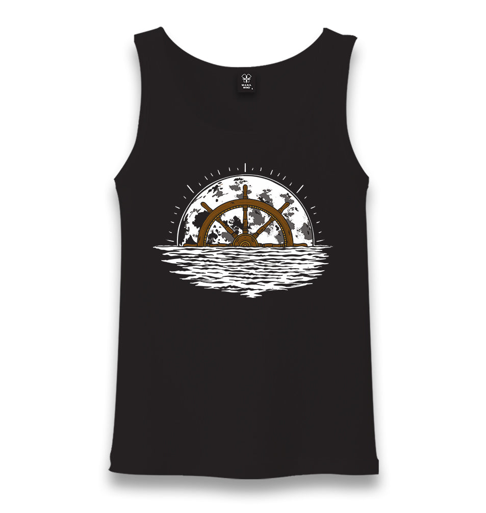 Ship Helm at the Moonlight Unisex Black Tank Top - Premium  from W.E.N.S. WIND - Just 6490! Shop now at W.E.N.S. WIND