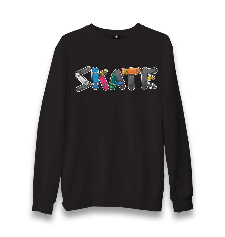 Skate Boards Logo Unisex Black Sweatshirt - Premium  from W.E.N.S. WIND - Just 10990! Shop now at W.E.N.S. WIND