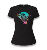 Colorful Triangles Palm Trees Women's Black T-shirt - Premium  from W.E.N.S. WIND - Just 6490! Shop now at W.E.N.S. WIND