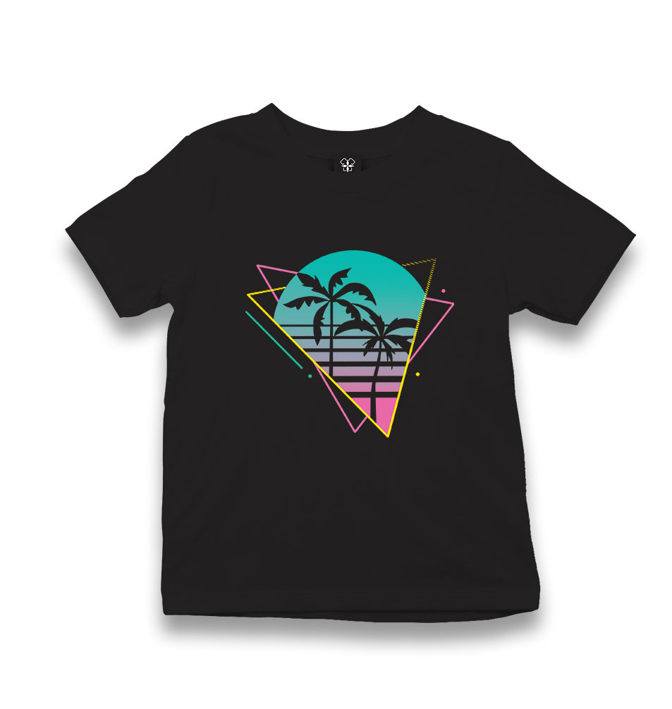 Colorful Triangles Palm Trees Kid's Black T-shirt - Premium  from W.E.N.S. WIND - Just 5990! Shop now at W.E.N.S. WIND