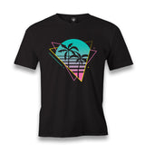 Colorful Triangles Palm Trees Men's Black Tshirt - Premium  from W.E.N.S. WIND - Just 6490! Shop now at W.E.N.S. WIND