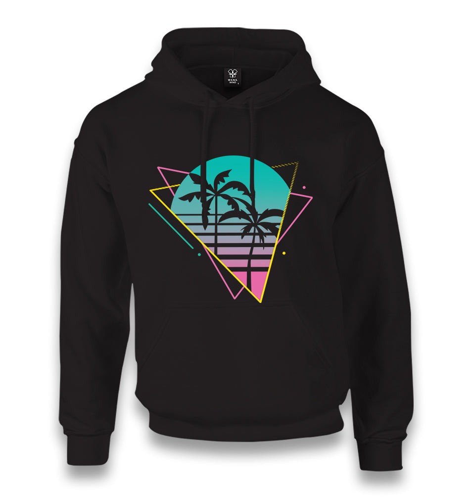 Colorful Triangles Palm Trees Unisex Black Hoodie - Premium  from W.E.N.S. WIND - Just 11990! Shop now at W.E.N.S. WIND