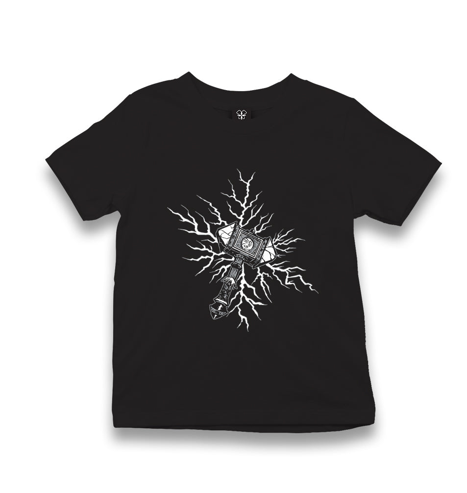 Viking Hammer Lightning Kid's Black T-shirt - Premium  from W.E.N.S. WIND - Just 5990! Shop now at W.E.N.S. WIND