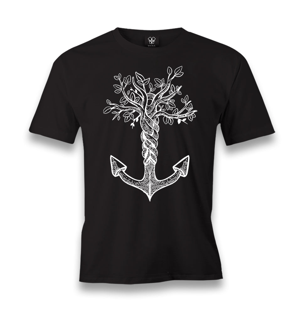 Tree Anchor Men's Black Tshirt - Premium  from W.E.N.S. WIND - Just 6490! Shop now at W.E.N.S. WIND