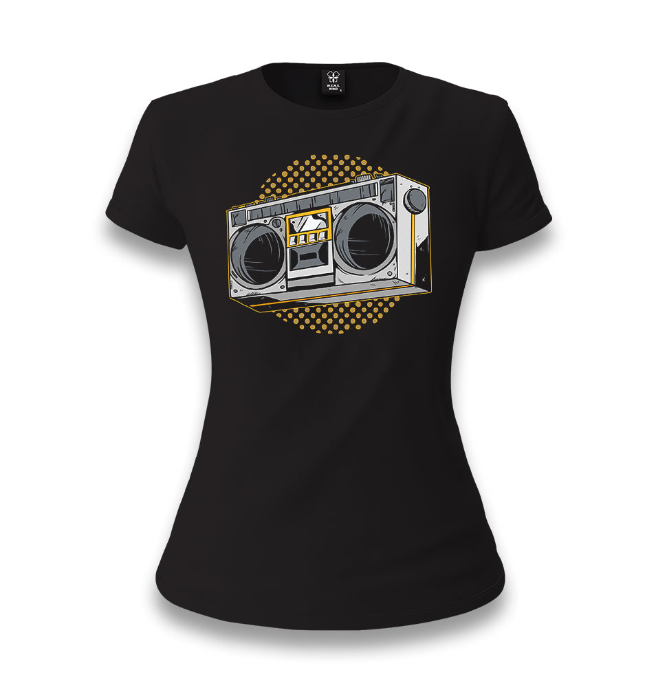 Retro 80's Radio Women's Black T-shirt - Premium  from W.E.N.S. WIND - Just 6490! Shop now at W.E.N.S. WIND
