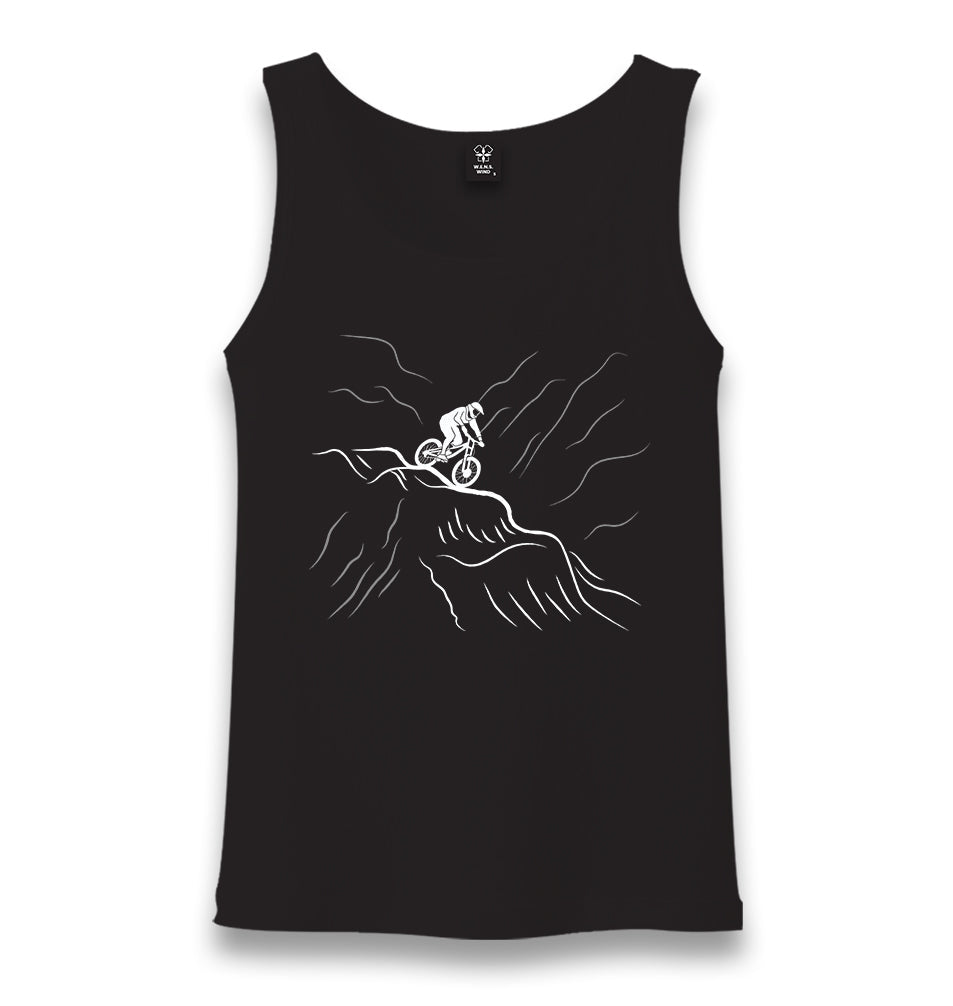 Biker on the Mountain Unisex Black Tank Top - Premium  from W.E.N.S. WIND - Just 6490! Shop now at W.E.N.S. WIND