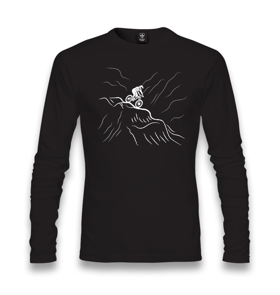 Biker on the Mountain Unisex Black Longsleeve - Premium  from W.E.N.S. WIND - Just 7990! Shop now at W.E.N.S. WIND