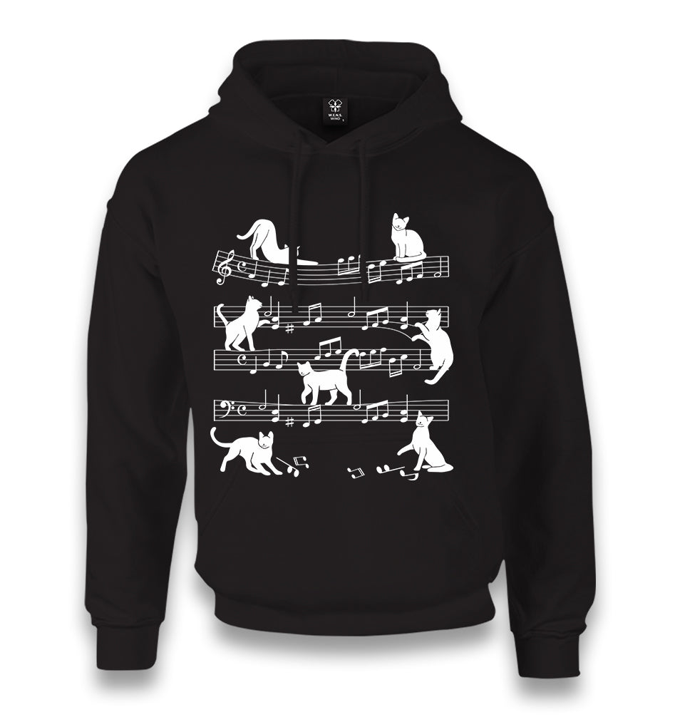 Cats and Notes Unisex Black Hoodie - Premium  from W.E.N.S. WIND - Just 11990! Shop now at W.E.N.S. WIND