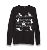 Cats and Notes Unisex Black Sweatshirt - Premium  from W.E.N.S. WIND - Just 10990! Shop now at W.E.N.S. WIND