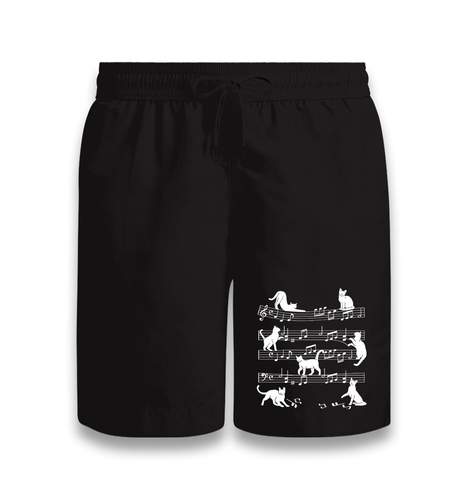 Cats and Notes Black Shorts - Premium  from W.E.N.S. WIND - Just 7990! Shop now at W.E.N.S. WIND
